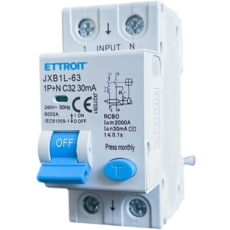 ETTROIT Differenzialer magnetischer Thermoschalter 1P+N 32A 30mA 220V 6KA - JX273261
