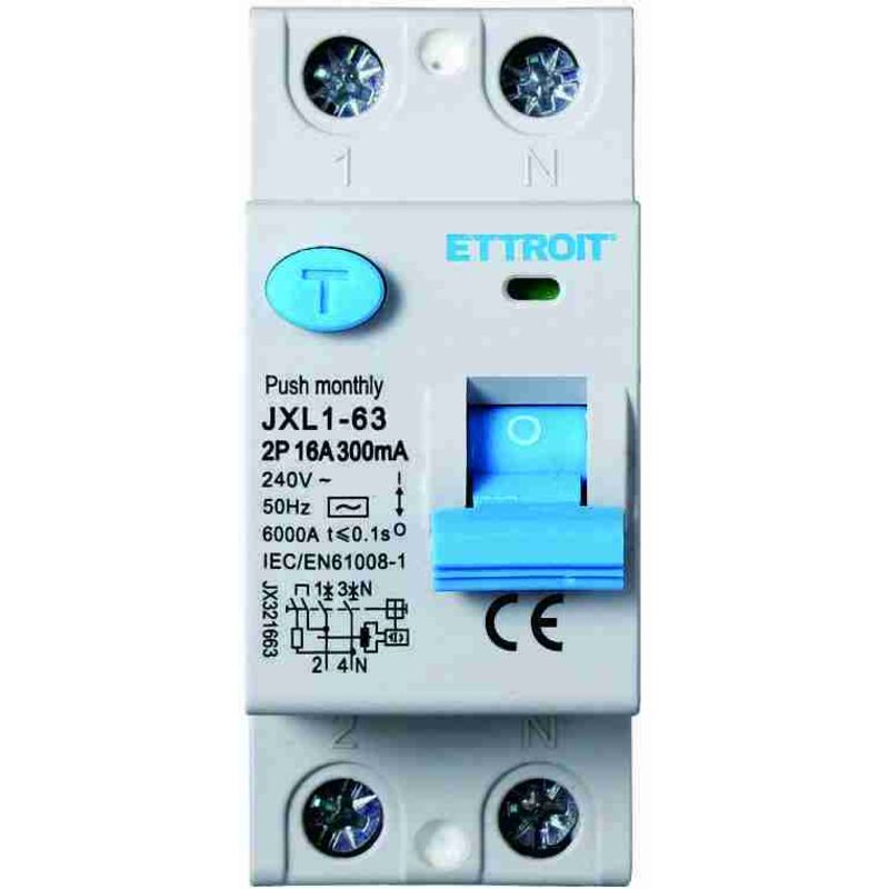 Magnetotermico Differenziale Puro Salvavita Barra Din 2p 240v 300ma...