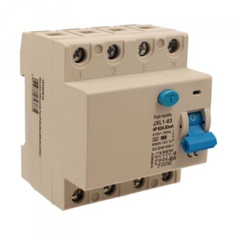 ETTROIT Interruttore Differenziale Puro 4P 63A 30mA 380V-6KA Curva F - JX3463610
