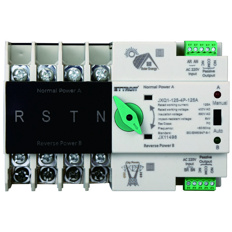 Ats Automatic Photovoltaic Dual Power Transfer Switch 125A 4P