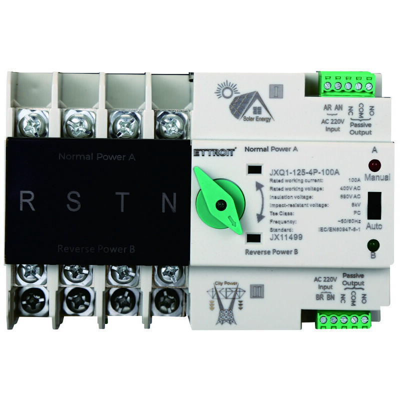 Ettroit - ats Automatic Photovoltaic Dual Power Transfer Switch 100A 4P