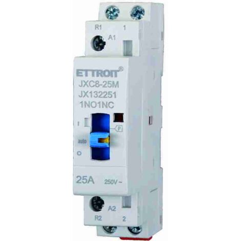 ETTROIT JX132251 Contattore AC Domestico 2P 25A 220v 50hz 1NO-1NC con Interruttore di Controllo Manuale DIN