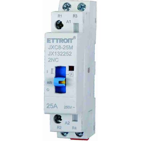 ETTROIT JX132252 Contattore AC Domestico 2P 25A 220v 2NC 50hz DIN con Interruttore di Controllo Manuale