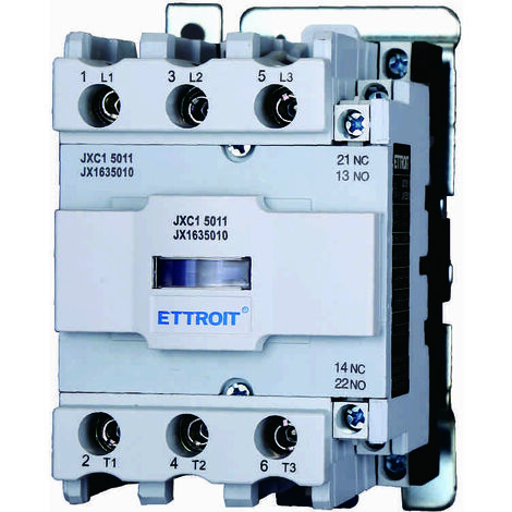 ETTROIT JX1635010 Contacteur triphasé AC 24V 50/60Hz Bobine 3P 3 pôles Normalement ouvert Ie 50A Ue 380V