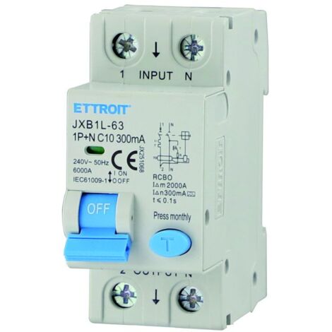 ETTROIT JX251068 Magnetotermico Differenziale 1P+N 10A 300mA 220V-6KA CLASSE A