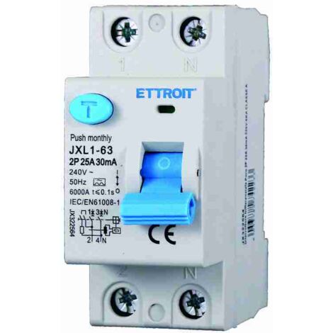 ETTROIT JX322564 Interruttore Differenziale Puro 2P 25A 30mA 220V-6KA CLASSE A