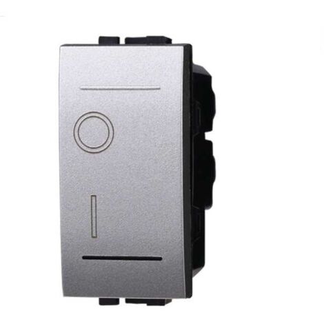 ETTROIT LG0402 interruttore bipolare 2P 16A argento 0-1 compatibile bticino Living silver