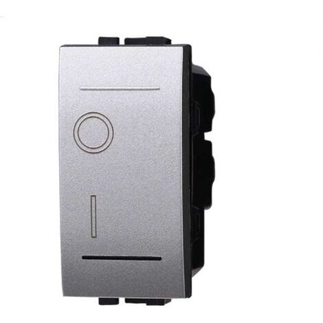 ETTROIT LG0402 interruttore bipolare 2P 16A argento 0-1 compatibile bticino Living silver