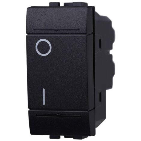 ETTROIT LN0402 interruttore bipolare 0-1 16A compatibile bticino living colore nero