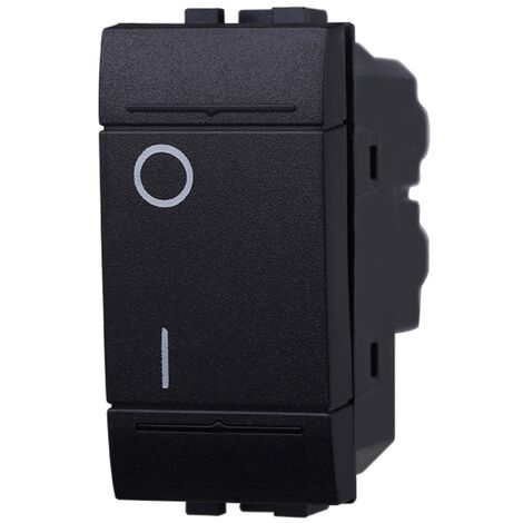ETTROIT LN0402 interruttore bipolare 0-1 16A compatibile bticino living colore nero