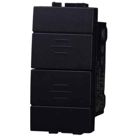 ETTROIT LN1204 Interruttore Doppio Interblocco Saliscendi 10A Colore nero Compatibile Con Bticino Living International