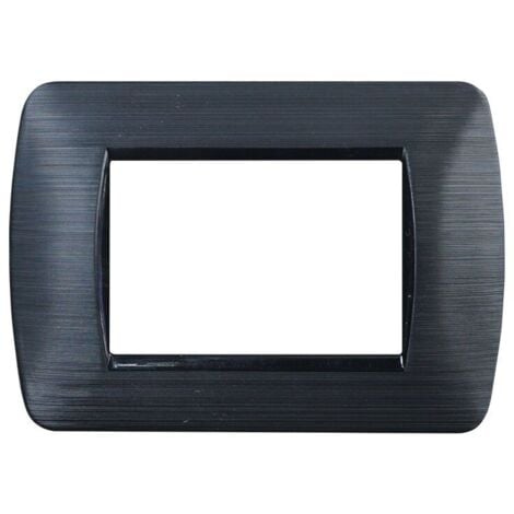 Ettroit LN85314 placca 3 posti 3P nero satinato serie SPACE compatibile BTicino Livinglight