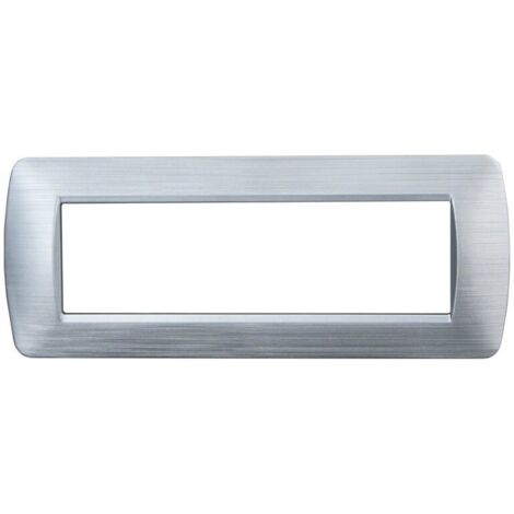 ETTROIT LN85715 Placca Plastica Serie Space 7P Colore Silver Satinato Compatibile Con Bticino Living Light