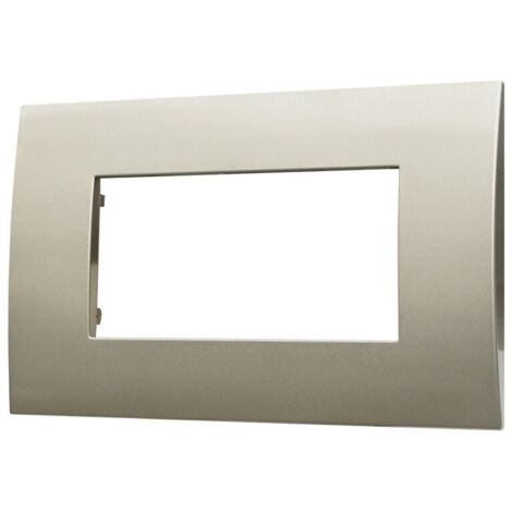 ETTROIT Placca 4 posti Serie Venus 4P Colore Titanio Compatibile Con Vimar Arke VA83408