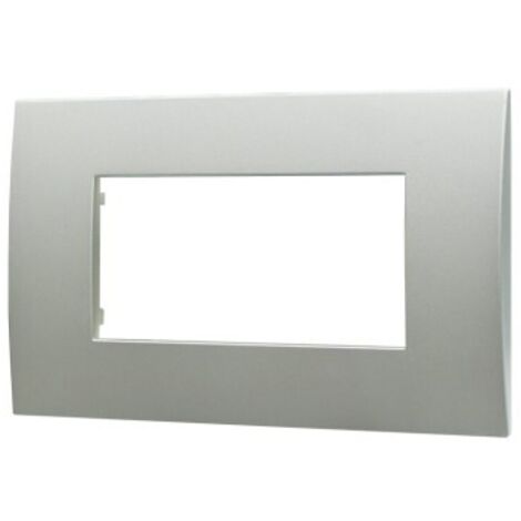 ETTROIT Placca 4P Plastica Serie Venus Colore Silver Compatibile Con Vimar Arke VA83406