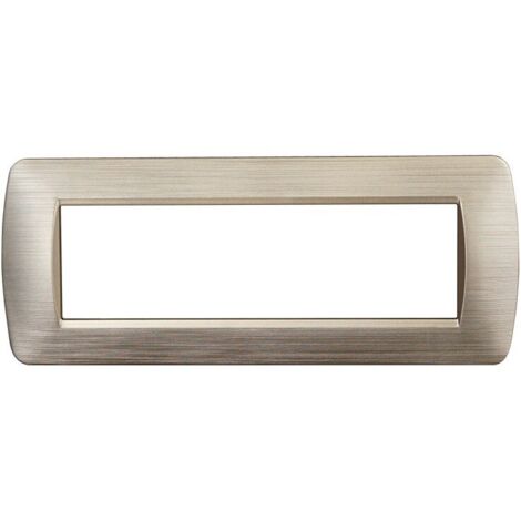 ETTROIT Placca 7P Colore Oro Satinato Compatibile Con Bticino Living Light LN85711