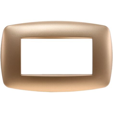 Ettroit placca compatibile Bticino Livinglight 4 moduli plastica slim colore oro - LN87411