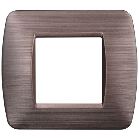 ETTROIT Placca Plastica 2 posti 2P Colore Oro Satinato Compatibile Con Bticino Living Light - LN85211