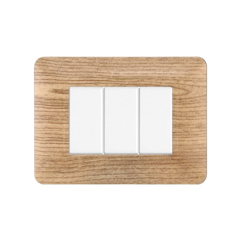 Placca Plastica 3p Legno Chiaro Compatibile Matix Bticino Mt83304 E...