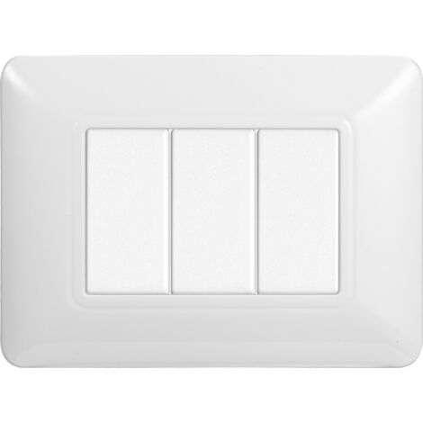 ETTROIT PLACCA PLASTICA 3P BIANCA compatibile matix bticino MT83301