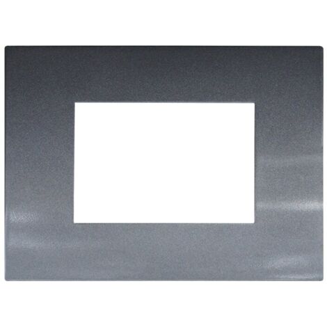 ETTROIT Placca Plastica 3P Colore Acciaio Scuro Compatibile Con Vimar Arke - VA83307