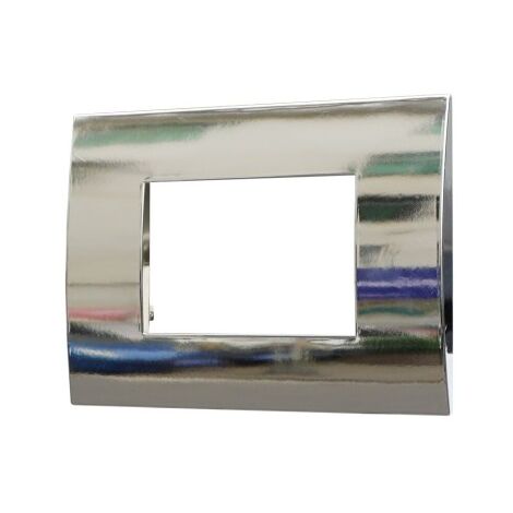 ETTROIT Placca Plastica 3P Colore Cromato Lucido Serie Venus Compatibile Con Vimar Arke VA83313