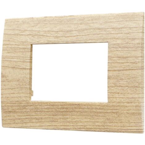 Placca Coprinterruttori Legno Chiaro 3 Posti ELETTROCANALI Serie EASY Compatibile Bticino Matix 89743993