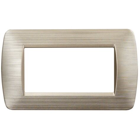 ETTROIT Placca Plastica 4P Colore Oro Satinato Compatibile Con Bticino Living Light - LN85411