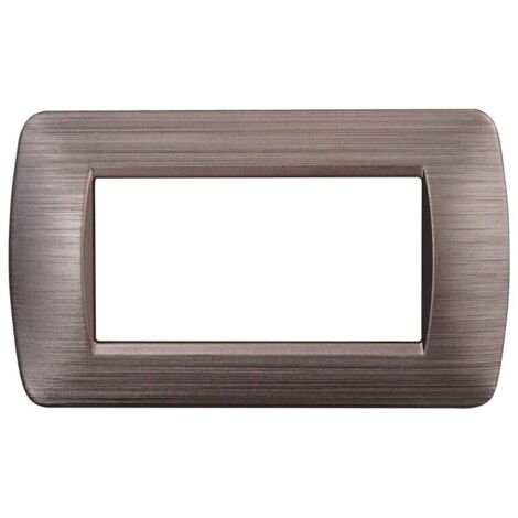 ETTROIT Placca Plastica 4posti 4P Colore Bronzo Satinato Compatibile Con Bticino Living Light - LN85410