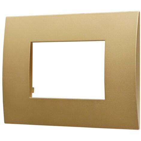 ETTROIT Placca Plastica Serie Venus 3P Colore Oro Compatibile Con Vimar Arke VA83311