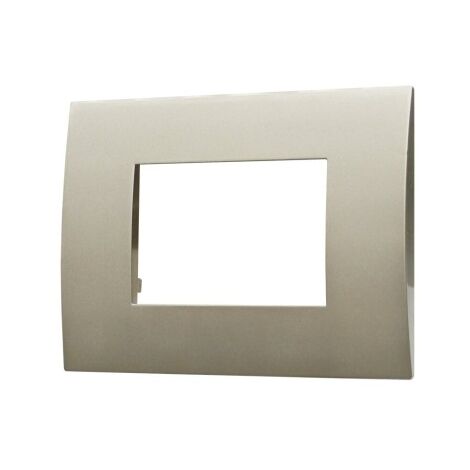 ETTROIT Placca Plastica Serie Venus 3P Colore Titanio Compatibile Con Vimar Arke VA83308