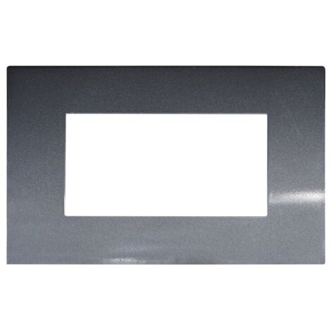 ETTROIT Placca Plastica Serie Venus 4P Colore Acciaio Scuro Compatibile Con Vimar Arke VA83407