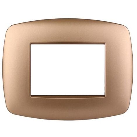 Ettroit Plaque compatible Bticino Livinglight 3 modules slim plastique, coloris or - LN87311
