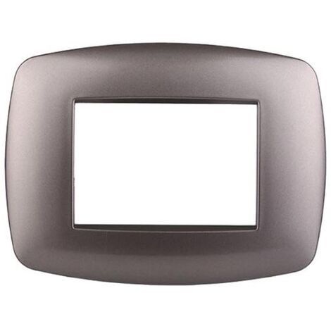 Ettroit Plaque compatible Bticino Livinglight 3 modules slim plastique, couleur titane - LN87308