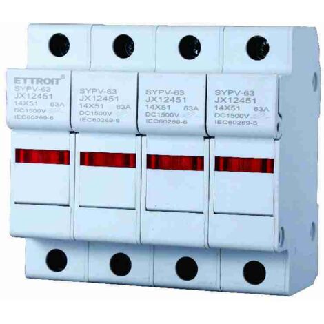 ETTROIT porte-fusible cylindrique Base RT18-63 4P DIN 14 x 51mm DC 1000V JX12451