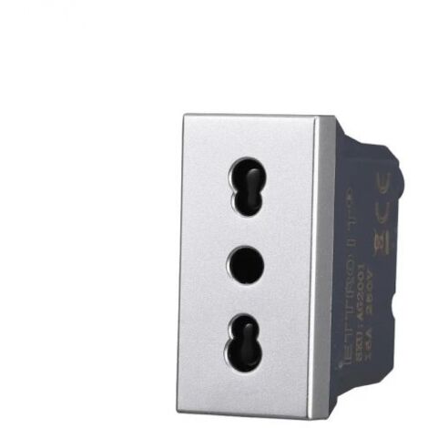 Ettroit Presa Bipasso Bivalente 2P+T 10/16A Colore Grigio Compatibile Con Bticino Axolute - AG2001