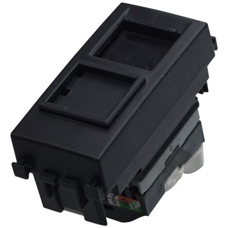 ETTROIT presa dati RJ45 CAT5E connettore rete colore nero, compatibile Vimar Arke - VA2355