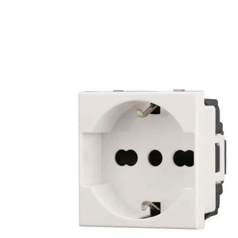 Ettroit Presa schuko compatibile Bticino Axolute 2P+T 10/16A 250V bianco - AB2102