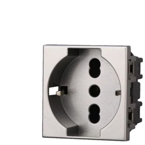 Ettroit presa Schuko tedesca 2P+T 16A Grigio Compatibile Con Bticino Axolute - AG2102