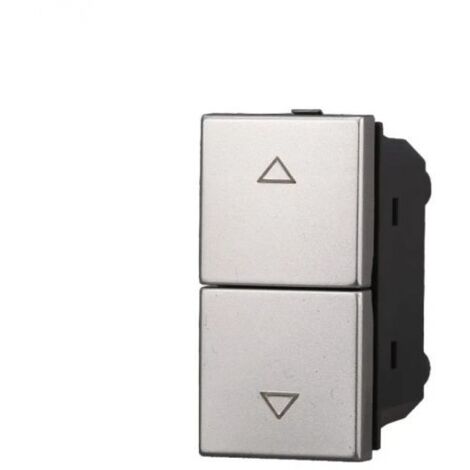 Ettroit Pulsante Doppio Interbloccato saliscendi tapparella 10A Colore Grigio Compatibile Bticino Axolute - AG1204