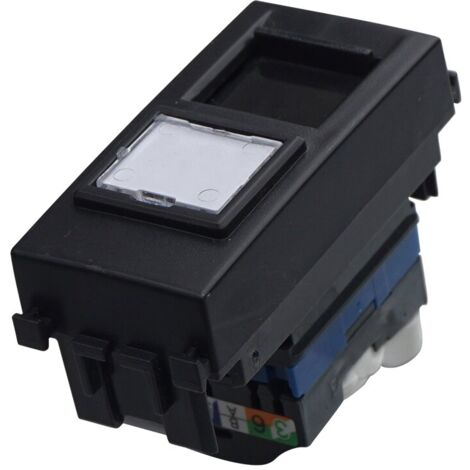 ETTROIT RJ45 CAT6 Datenbuchsenmodul Netzwerkanschluss kompatibel mit Vimar Arke Farbe schwarz, VA2356