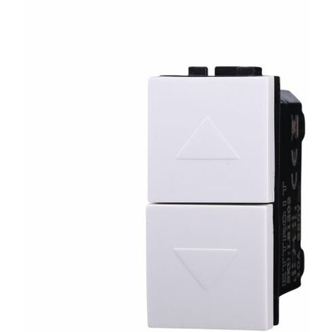 Ettroit serie Space Interruttore Inrebloccato Doppio Saliscendi Tapparella Bianco 1p + 1p 16A Compatibile Bticino Living light - LB1204