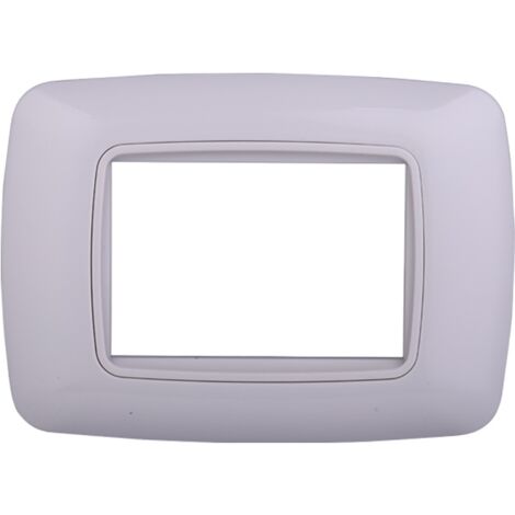 Ettroit Serie Space Placca 503 3P Moduli Tonda Bianca Bordo Bianco Compatibile con Bticino Living LN88318