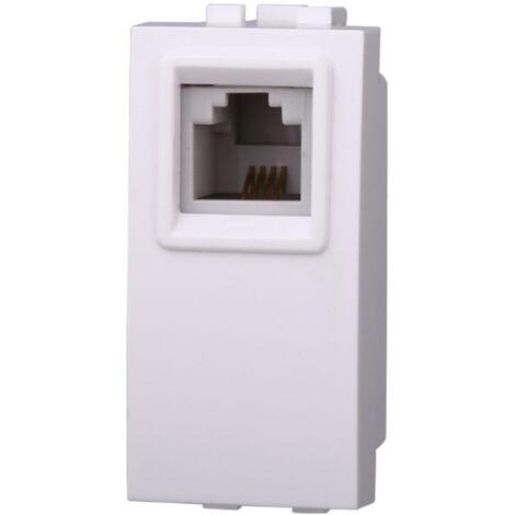 Ettroit Serie Space Presa Telefonica RJ11 Bianca Compatibile Bticino Living LB2354