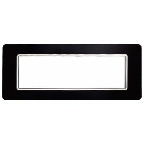 Ettroit Serie Starlight Placca in Vetro 506 7P Moduli Nera Compatibile Vimar Plana EV84602