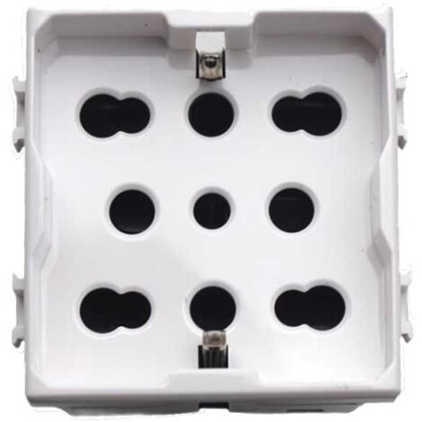 Ettroit Serie Starlight Presa Bivalente Doppia Bipasso Schuko Multistandard 16A Bianca Compatibile Con Vimar Plana  EV3503