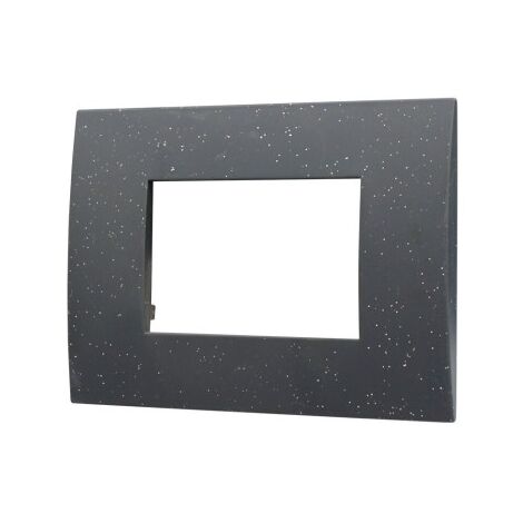 ETTROIT VA83324 Placca Plastica Serie Venus 3P Colore Nero Brillante Compatibile Con Vimar Arke