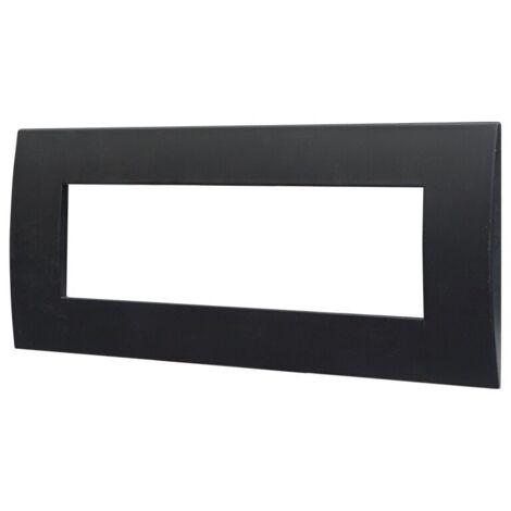 Ettroit VA83702 Placca serie Venus, 7 moduli, plastica, nera, compatibile con serie Vimar Arkè