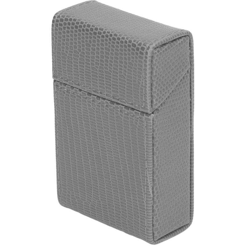 Étui à cigarettes en cuir PU design lézard, porte-cigarettes compact pour homme et femme, couleur gris