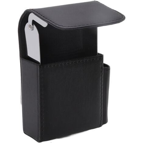Étui à cigarettes en PU avec porte-briquet, 20 paquets, design portefeuille pour hommes, outils de fumeur noir